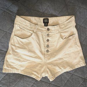 BDG High Waisted Denim Shorts Speckled Off-White